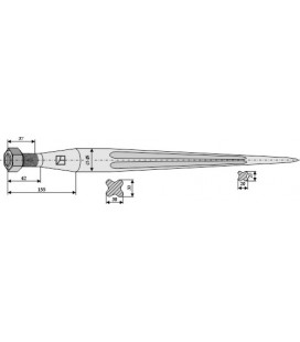 Front loading tine 820