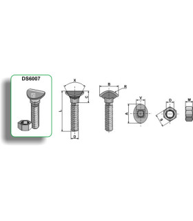 Cultivator bolt - M10x60 - 10.9