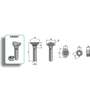 Cultivator bolt - M10x60 - 10.9