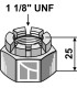 Hexagon castle nut 1 1/8'UNF
