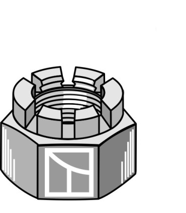 Hexagon castle nut 1 1/8'UNF