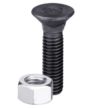 Plough bolt DIN 608 M12x1,75x35 with hexagon nut