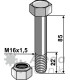 Bult med självlåsande mutter M16x1,5-10.9