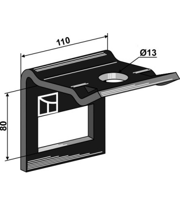 Clamp for tine 80 x 10