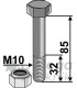 Bult med låsmutter M10-10.9 Noremat Bomford Epoke Marsk-Stig