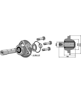 Bearing without cap piece of the bearing with shaft Ø34mm