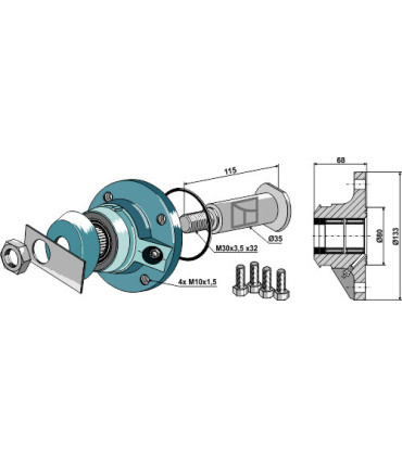 Bearing compl. without cap piece of the bearing