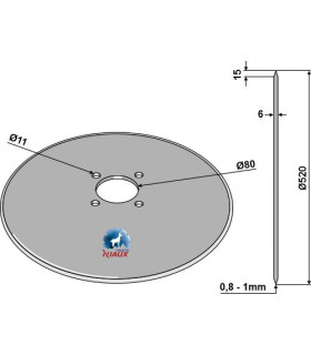 Coulter for plow Ø520x6