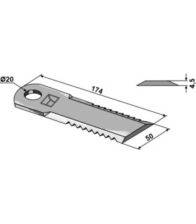 Straw chopper flail blade