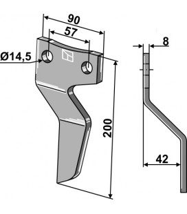 Rotary tine - right model