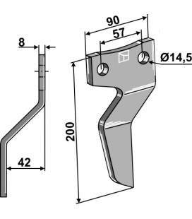 Rotary tine, left model