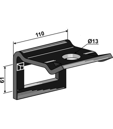 Clamp for  tine 80 x 10