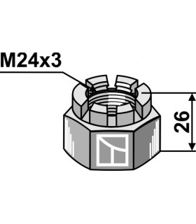 Hexagon castle nut M24x3