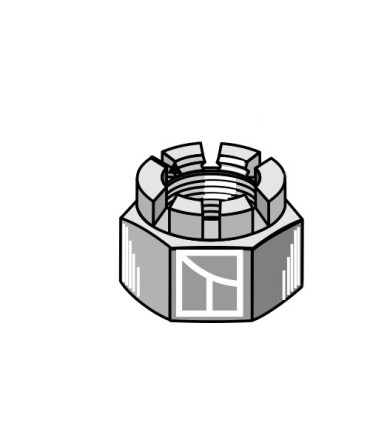 Hexagon castle nut M24x3