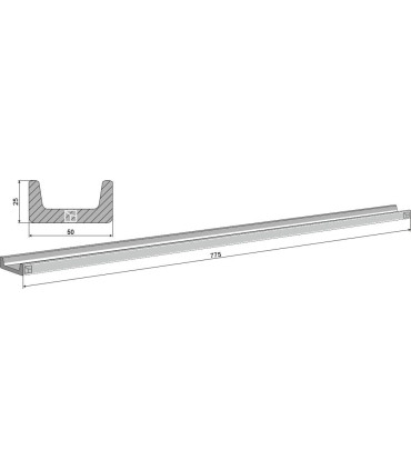 Scraper floor rail