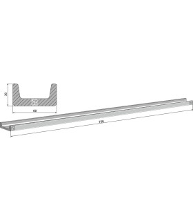 Scraper floor rail