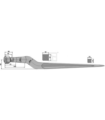 Spjut M24 820 mm nr 9,10 Ålö Kverneland