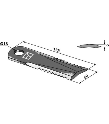 Straw chopper flail blade
