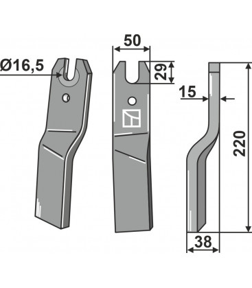 Rotary tine, right model