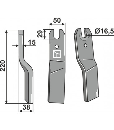 Rotary tine, left model
