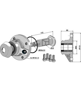 Bearing compl. without cap piece of the bearing - left