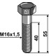 Hexagon bolt with metric fine thread - M16x1,5X55 - 12.9