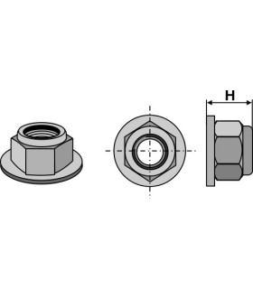 Self-locking collar nut - Polystop - M12x1,75 - 8.8