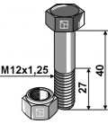 Hexagon bolt M12x1,25x40 with self-locking nut