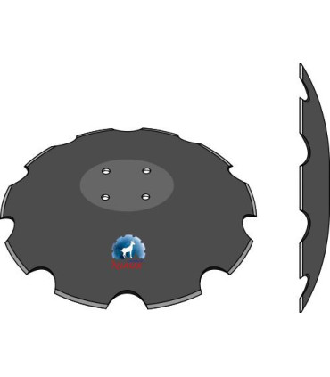 Notched disc with flat neck - Ø560