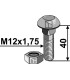 Bolt with nut - M12x1,75x40 - 10.9