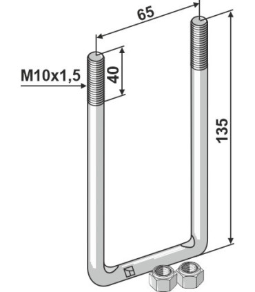 Stirrup bolt - M10x1,5