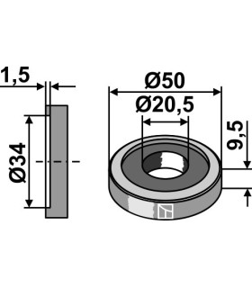 Washer Ø50x9,5xØ20,5