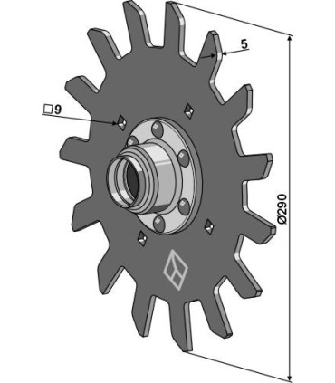 Residue disc compl. with hub - right