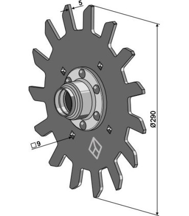 Residue disc compl. with hub - left