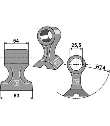 Pruning hammer 63x54mm