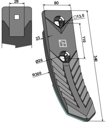 Point - Forged - hard metal faced
