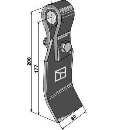 Flail assembled with holder, bush and blade