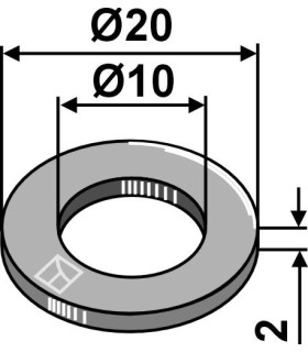 Aluminium washer Ø20x2xØ10