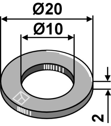 Aluminium washer Ø20x2xØ10