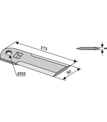 Straw chopper flail blade