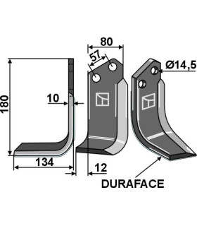 Blade DURAFACE 180x80mm, left