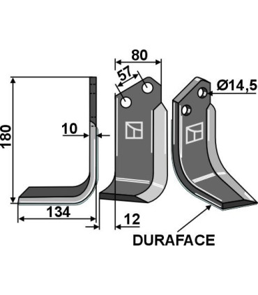 Blade DURAFACE 180x80mm, left