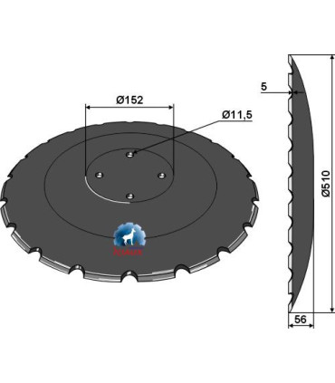 Notched disc Ø510x5