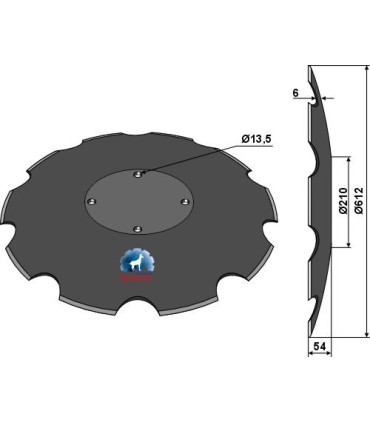 Tallrik tandad Ø612 x 6mm Amazone