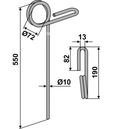 Efterharvspinne Ø10mm
