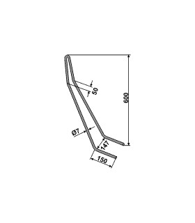 Efterharvspinne dubbel Ø7mm Köckerling