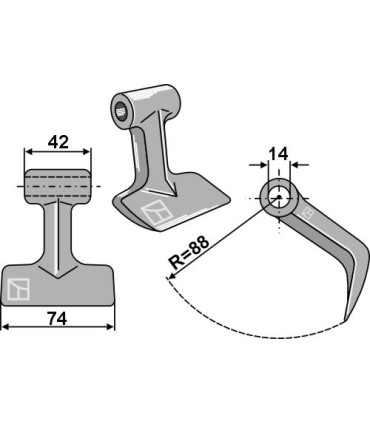 Hammarslaga McConnel 74mm/42mm Ø14mm