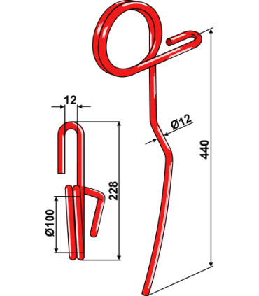 Efterharvspinne Ø12mm hö Väderstad Rapid Spirit NZ
