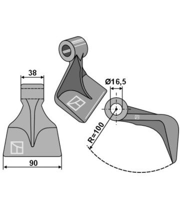 Hammarslaga 90x38mm