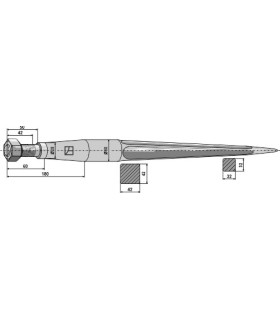 Spjut Skedformat M30 1100mm  Kverneland